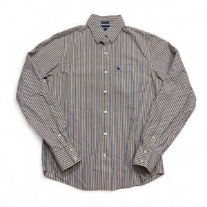 Vintage Abercrombie & Fitch Men’s Shirt Medium Striped Button‎ Up Muscle 90s